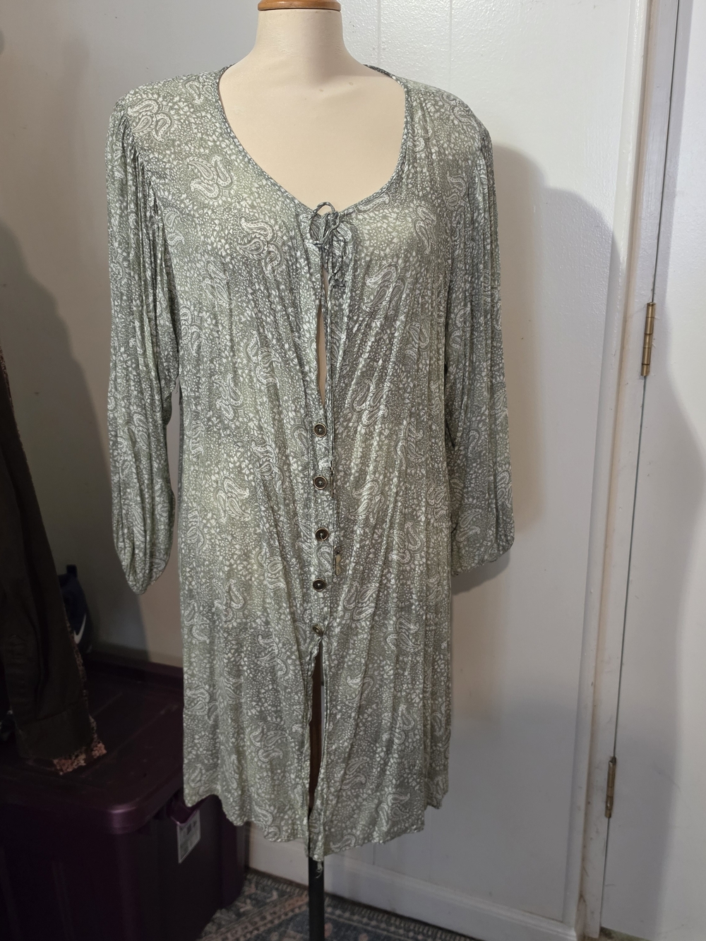 Michael Kors Sage Green Paisley Blouse
